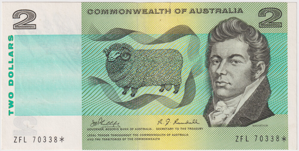 1968 $2 Note Star Note Phillips/Randall R83S good EF product image