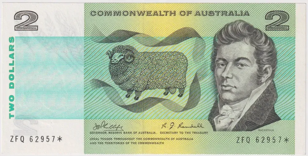1968 $2 Note Star Note Phillips/Randall R83S good EF product image