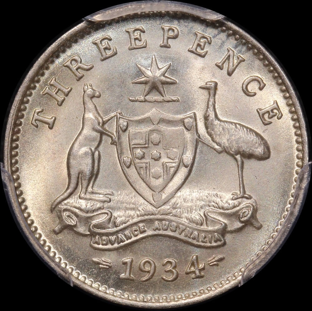 1934 Threepence Gem Unc (PCGS MS66) product image