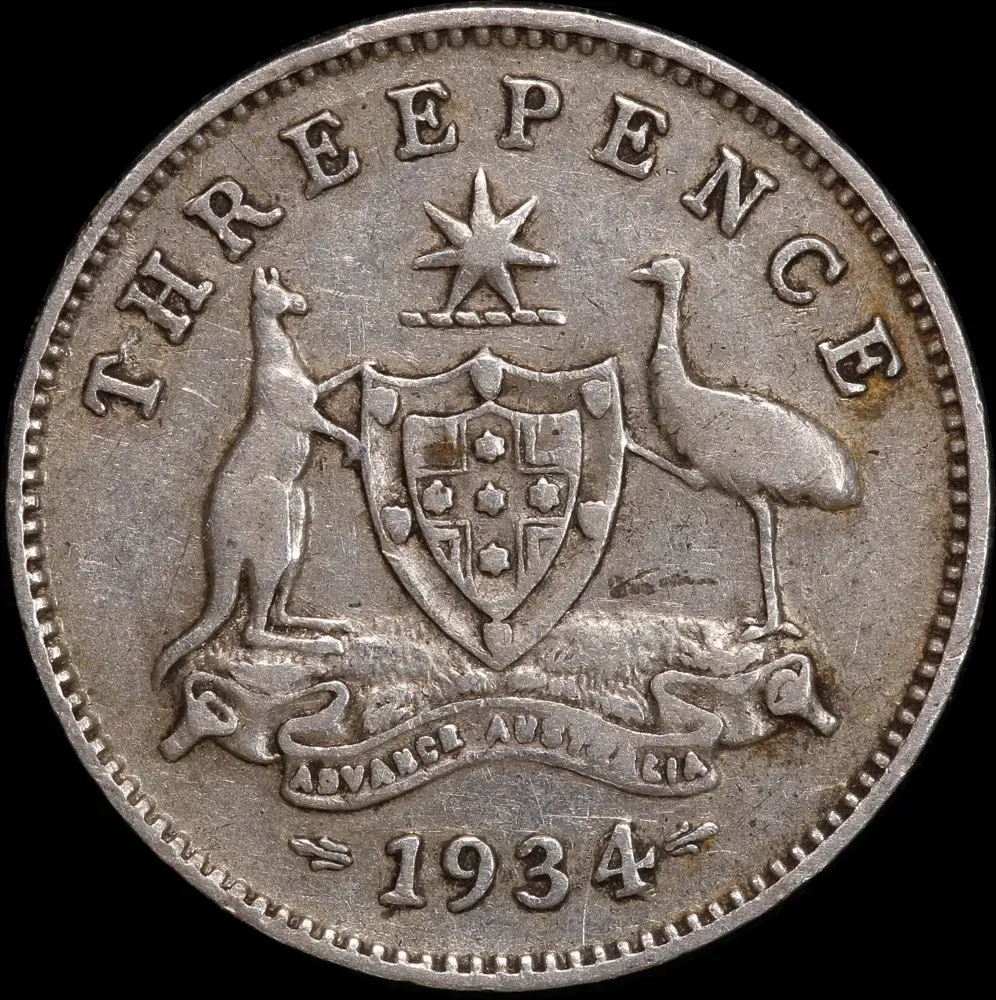 1934/3 Overdate Threepence Fine product image