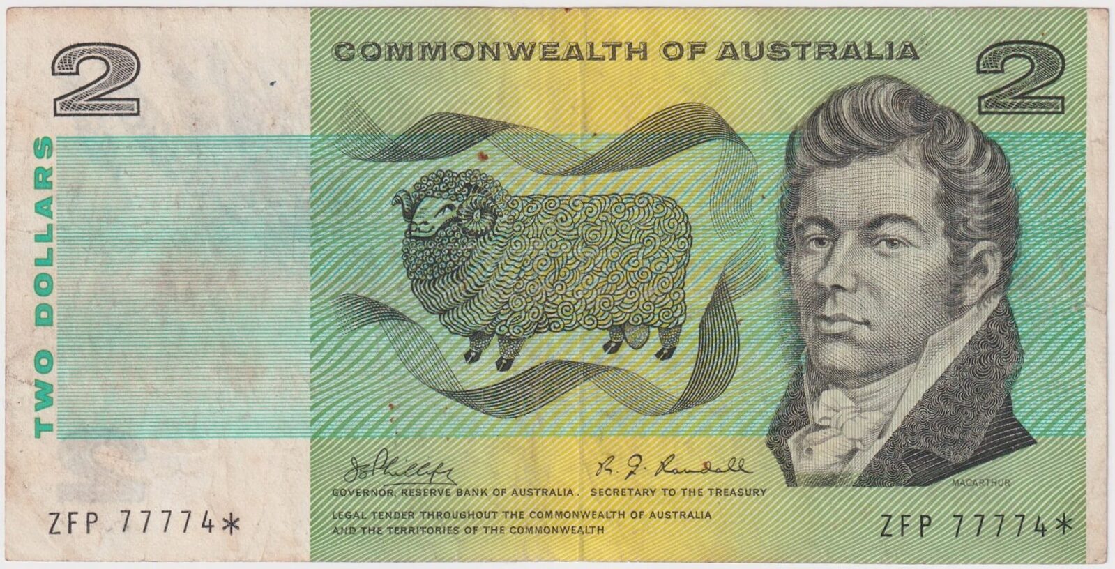 1968 $2 Note Star Note Phillips/Randall R83S Very Good product image