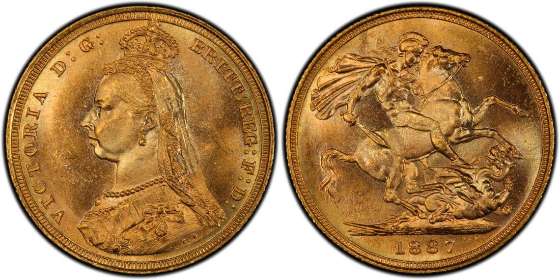 1887 Sydney Jubilee Sovereign PCGS MS66