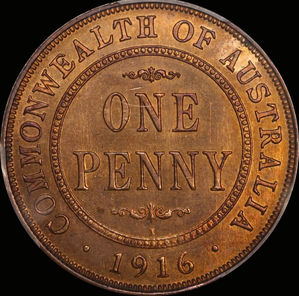 Australia 1916-I Specimen Penny Reverse