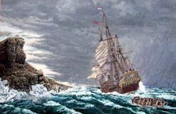 driaan de Jong's painting of the Zuytdorp moments before wrecking. 