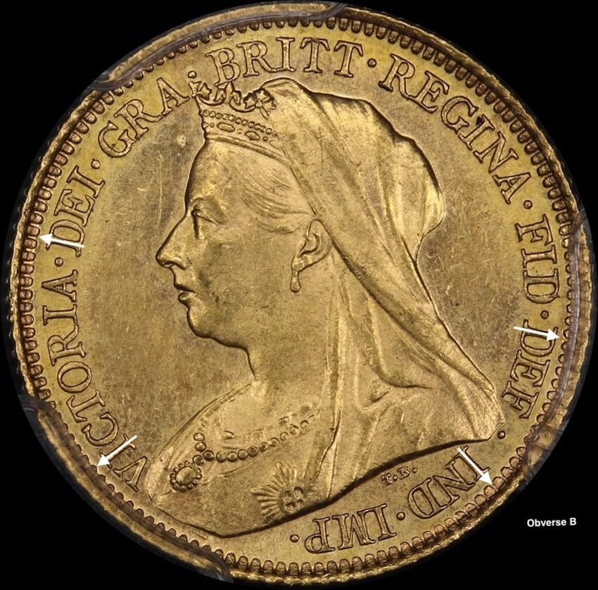 Veiled Head Half Sovereign Obverse B