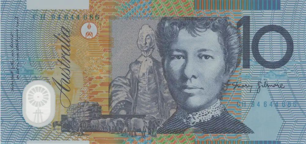 1994 Ten Dollar Note - Grey Dobell Variety