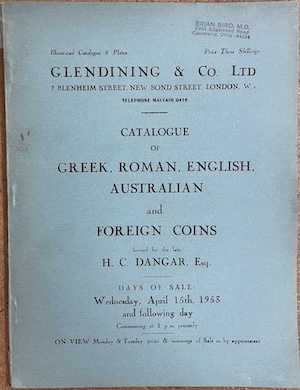 Dangar Collection Auction - Glendining, London 1953