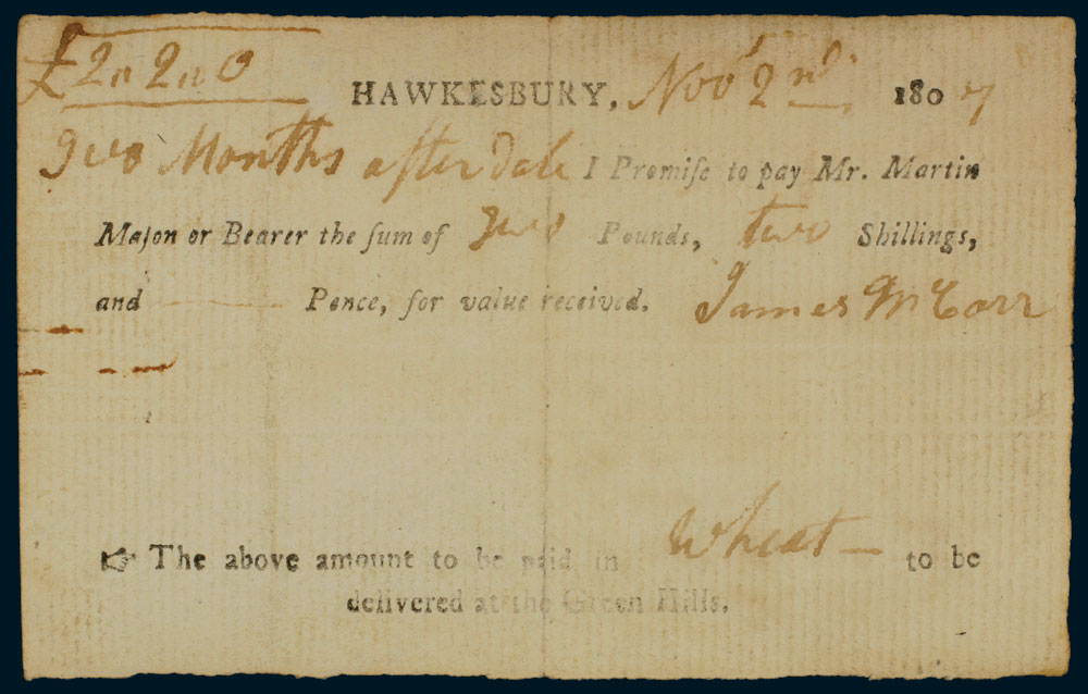 James McCarr Promissory Note