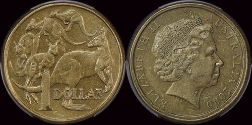 Australia 2000 $1/10c Mule Coin