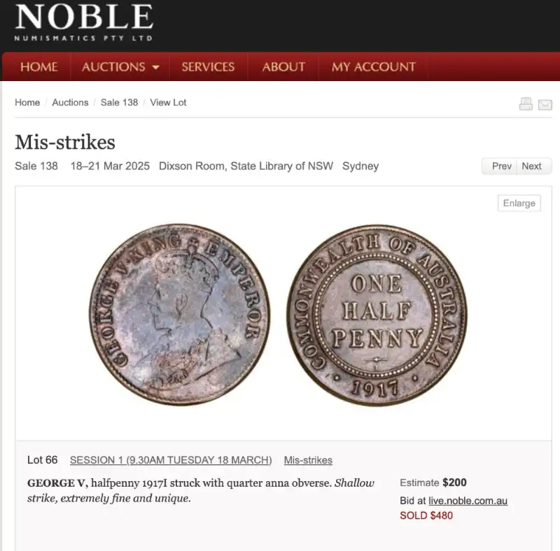 Noble Numismatics Lot 66, Sale 138