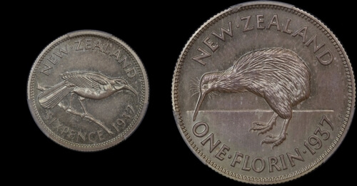 1937 Uniface Pattern Sixpence and Florin