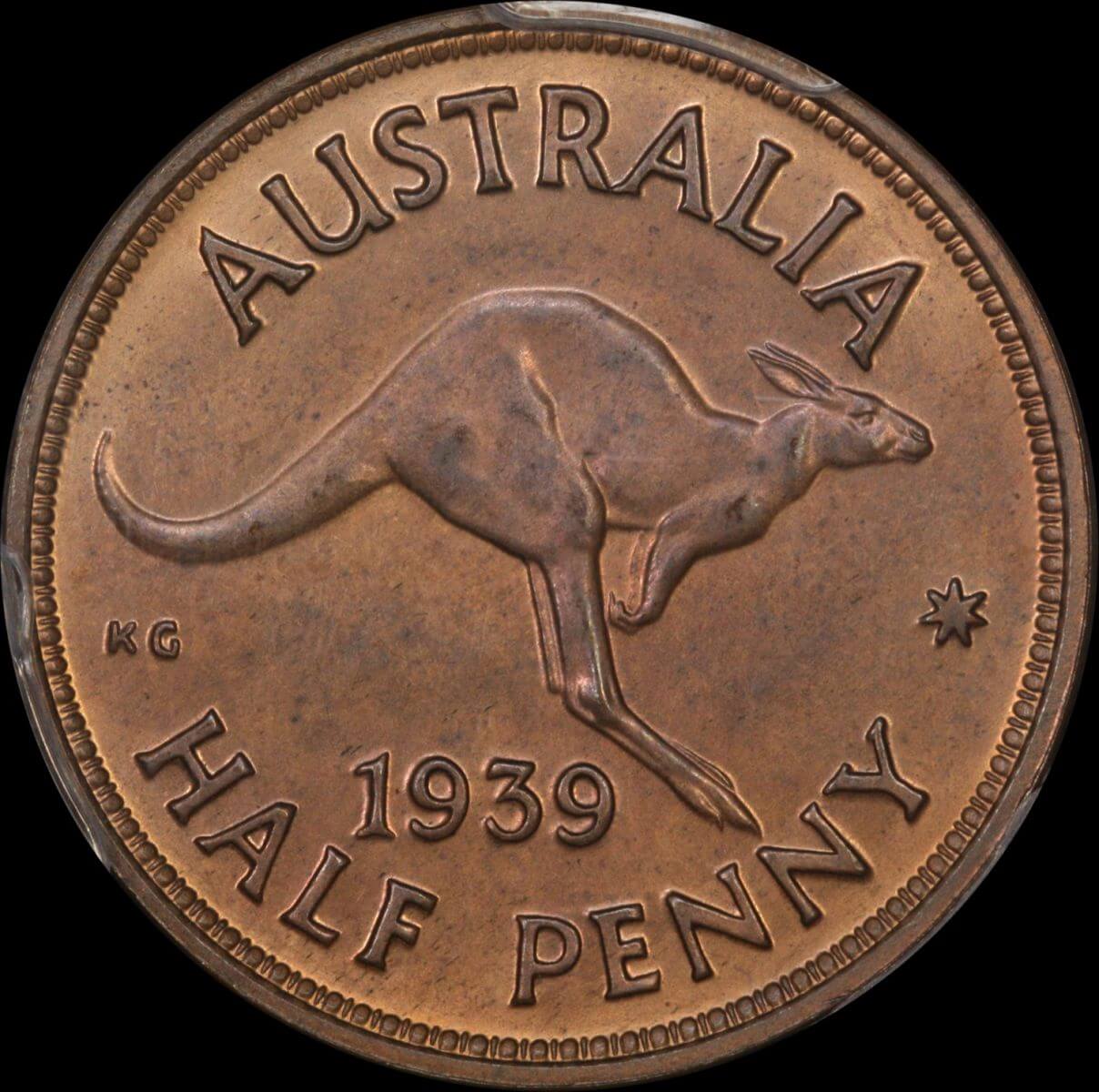Australia Proof 1939 Halfpenny Kangaroo Reverse