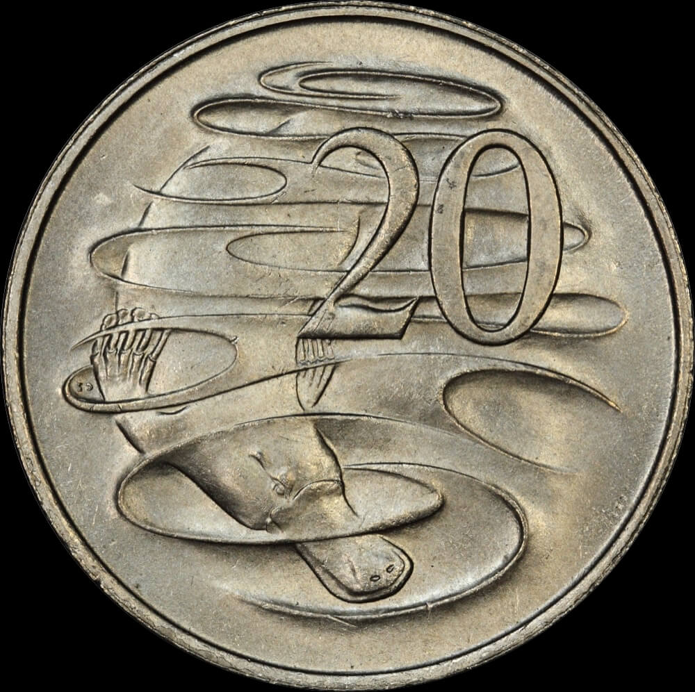 1966 Wavy Baseline 20¢