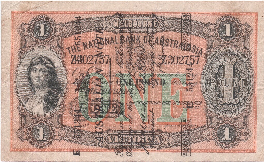Australia 1910 Superscribed £1 Banknote