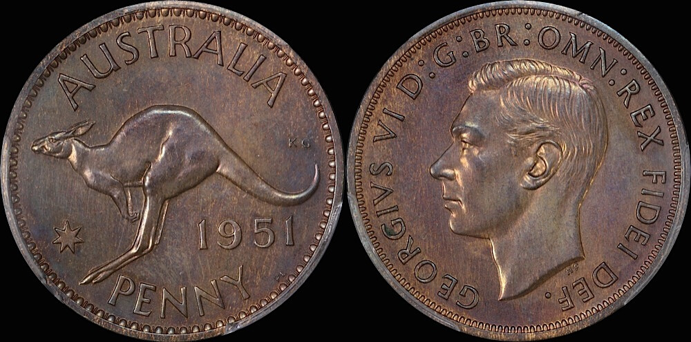 Australia 1951 PL Proof Penny and Halfpenny