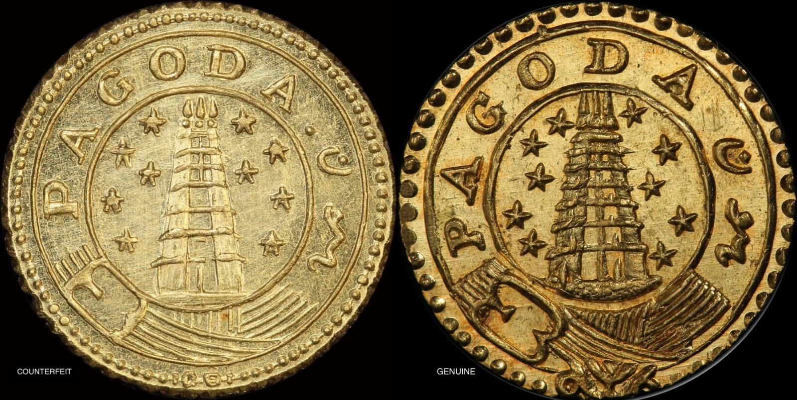 Counterfeit 1808 Gold Pagoda - Madras