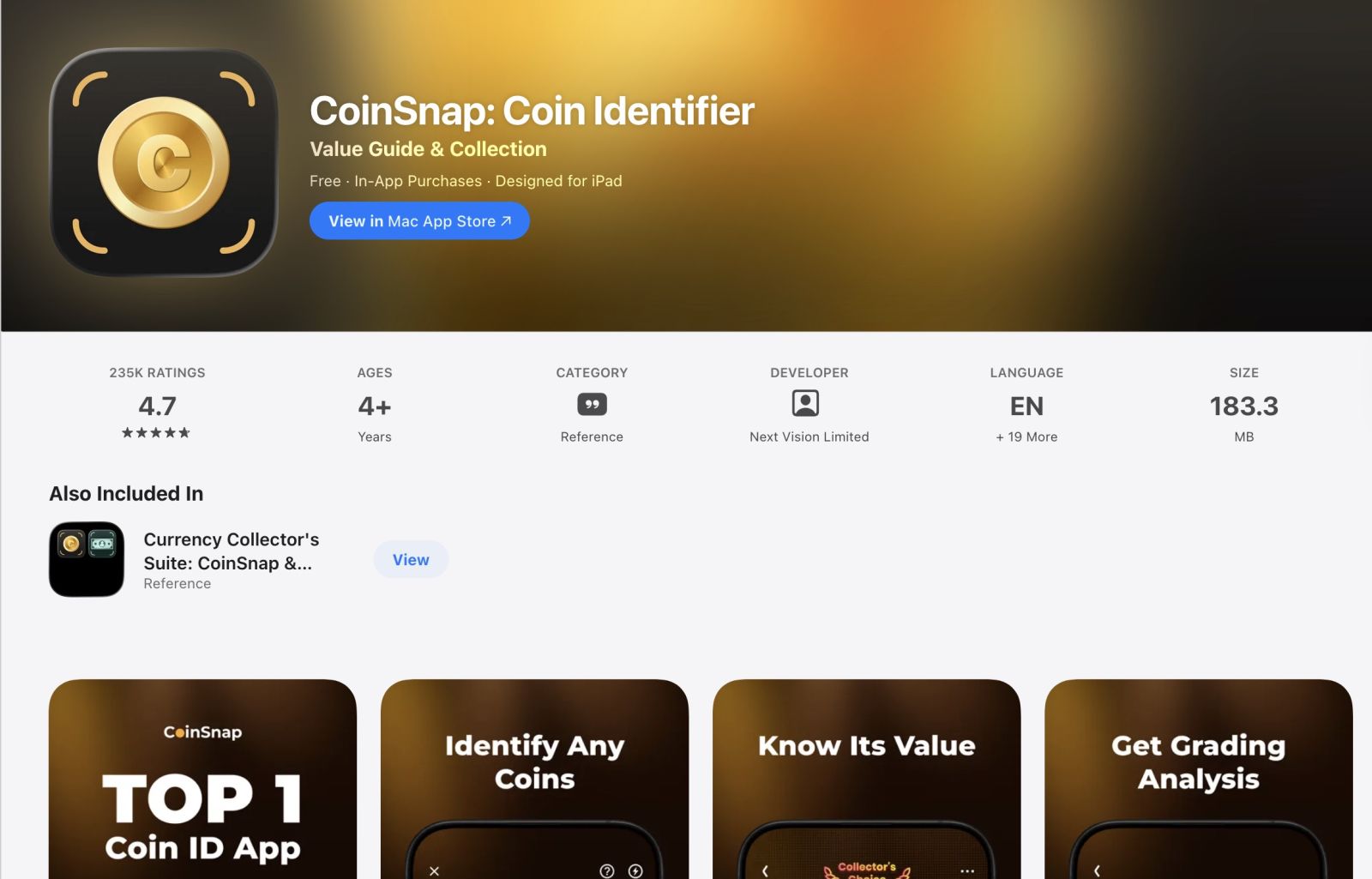 Coinsnap Coin Identification App