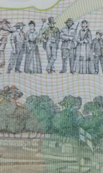 Intaglio ink on a polymer note