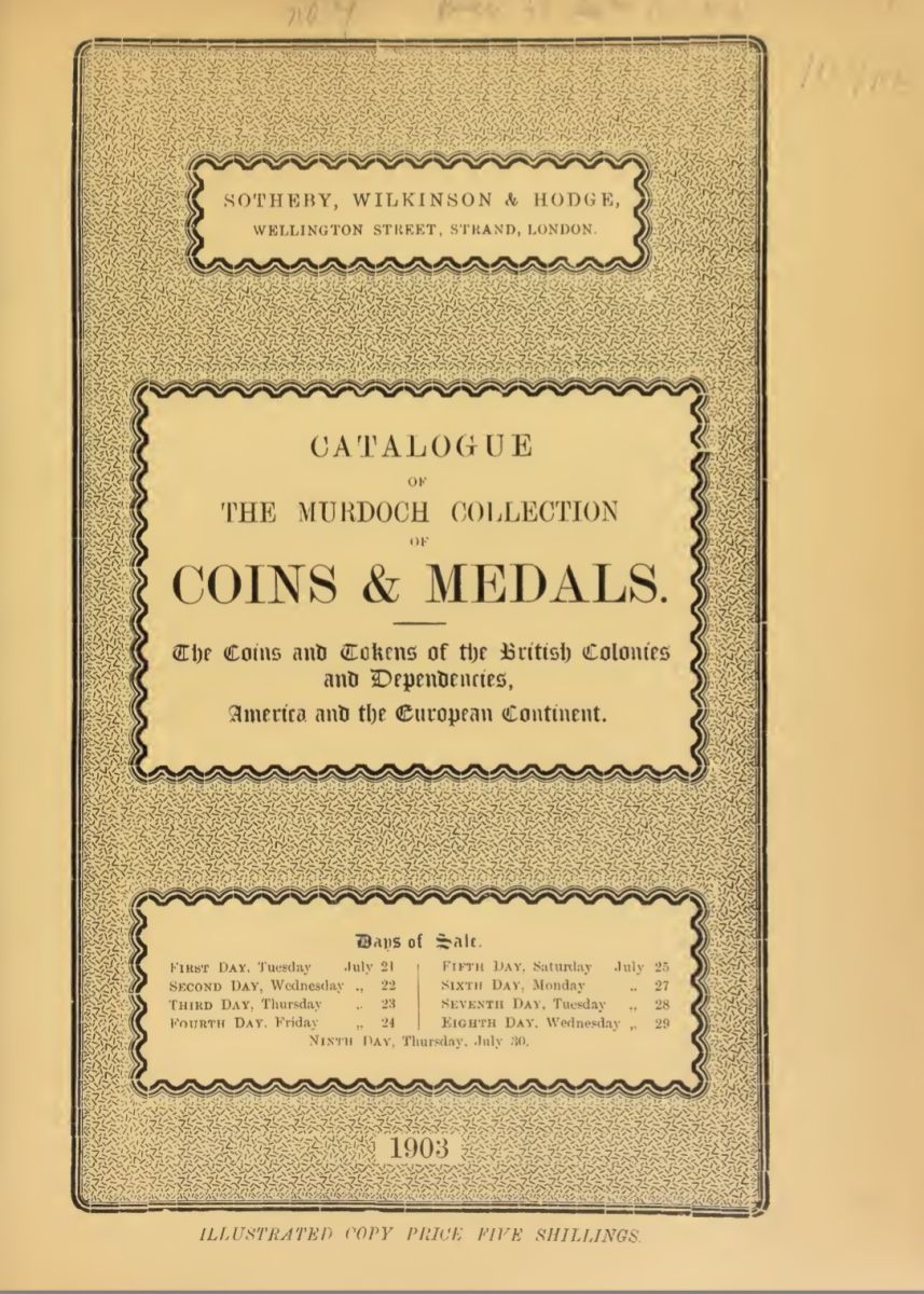 Inlay for Auction of John G Murdoch