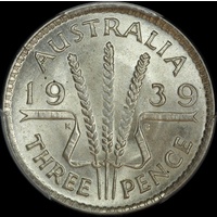 1939 Threepence Choice Unc (PCGS MS64)