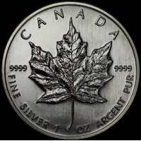Canada 1995 Silver 5 Dollar 1oz Maple Leaf Uncirculated