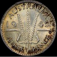 1942-S Threepence Choice Unc (PCGS MS64)