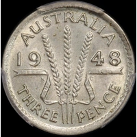 1948 Threepence Choice Unc (PCGS MS63)