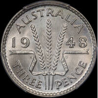 1948 Threepence Choice Unc (PCGS MS64)