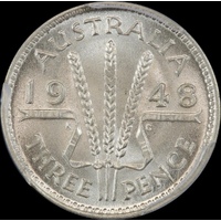 1948 Threepence Gem Unc (PCGS MS65)