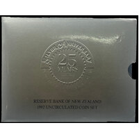 New Zealand 1992 Uncirculated Coin Set - 25 Years of Decimal Currency