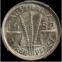 1952 Threepence Choice Unc (PCGS MS64)