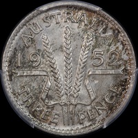 1952 Threepence Gem Unc (PCGS MS65)