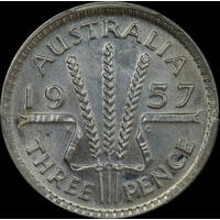 1957 Threepence Choice Unc (PCGS MS64)