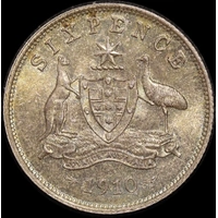 1910 Sixpence about Unc