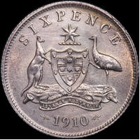 1910 Sixpence Uncirculated