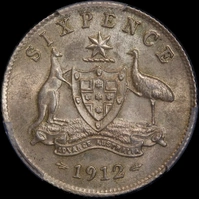 1912 Sixpence Choice Unc (PCGS MS64)