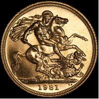 Great Britain 1981 Gold Sovereign Elizabeth II Uncirculated