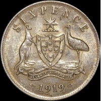 1919 Sixpence Extremely Fine