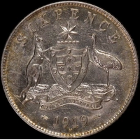1919 Sixpence good EF