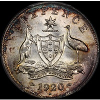 1920 Sixpence Choice Unc (PCGS MS64)