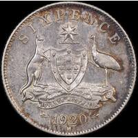1920 Sixpence Extremely Fine