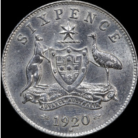 1920 Sixpence good EF
