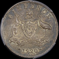 1920 Sixpence PCGS AU53