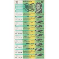 1985 /assets/thumb/1101.jpg?20221101131802 Note Consecutive Run of 10 LQG Last Prefix Johnston/Fraser R89L about Unc