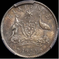 1920 Sixpence Uncirculated (PCGS MS62)