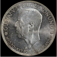 Sweden 1935 Silver 5 Kroner KM806 Uncirculated 