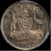 1927 Sixpence PCGS MS63
