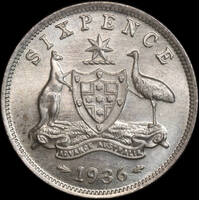 1936 Sixpence Choice Unc