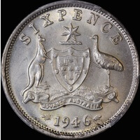 1946 Sixpence Gem Unc (PCGS MS65)