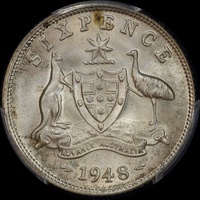 1948 Sixpence Gem Unc (PCGS MS65)